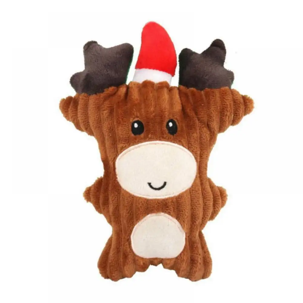 Deer Christmas Plush Dog Toy Funny Squeaky Dog Chew Toy Puppy Cat Inteactive Toy to Relieve Boredom Xmas Decoration Gift