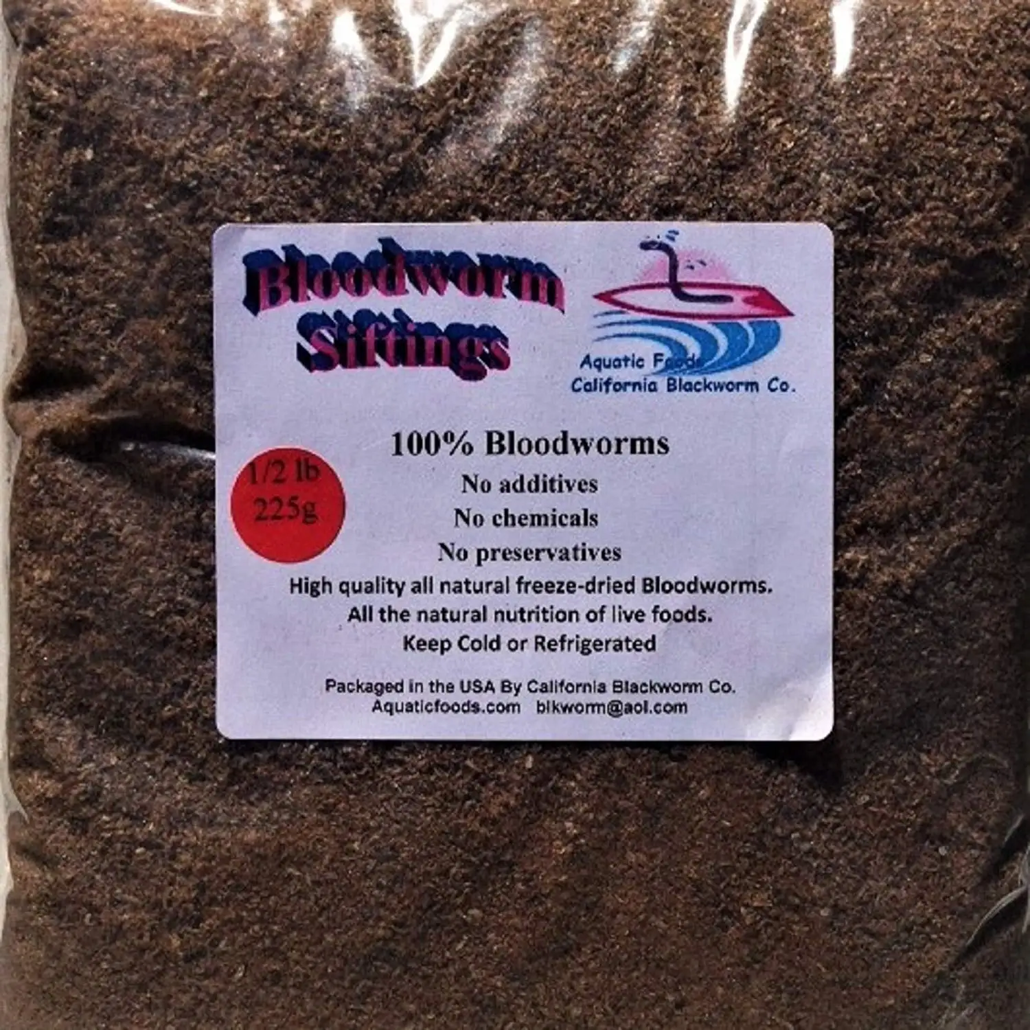 Aquatic foods Freeze Dried Blood Worm Fine Powder Siftings 1/2-lb - Perfect for the DIY Fish Food Maker.