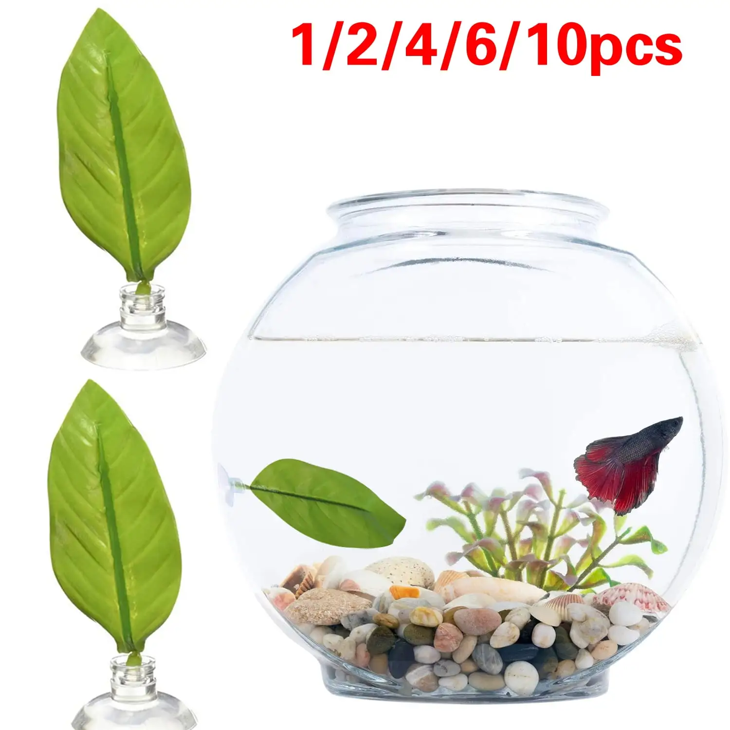 1/2/4/6/10pcs Betta Fish Leaf Pad Betta Fish hammock Betta Fish Tank Accessories Betta Fish Toys Home Decoration Simulation Landscaping Betta Leaf Hammock Aquarium Decoration