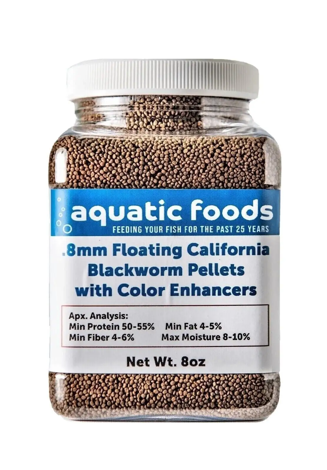 0.8mm Floating Blackworm Pellets with Color Enhancers & Vitamins for Discus. Cichlids. All Tropicals. Koi and Pond Fisha?|8oz Small Jar