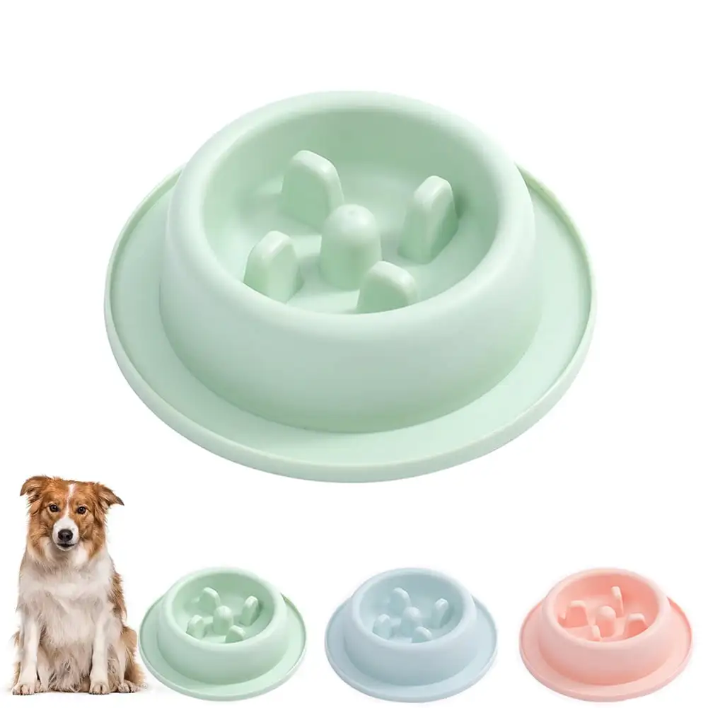 Feelers Dog Slow Feeder Bowl. Anti-Gulping Pet Slower Feeding Dishes. Preventing Choking Healthy Dog Bowl for Puppies & Medium Dogs. Green