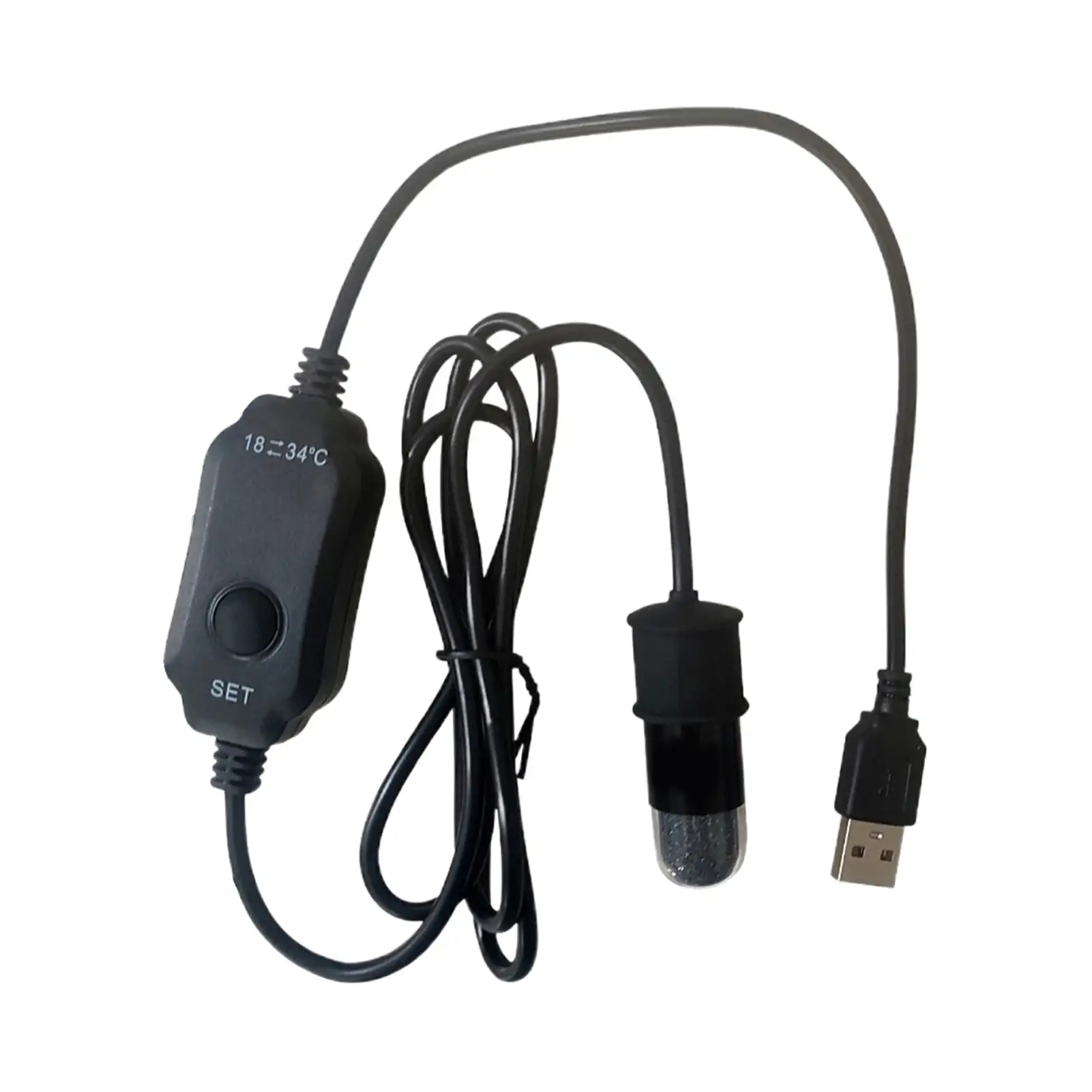 USB Digital Aquarium Heater - Long Lifespan. Mini Temperature Control. 5V Voltage. Nickel Chromium Wire Fish Tank Thermostat Heating Rod for Personal Use