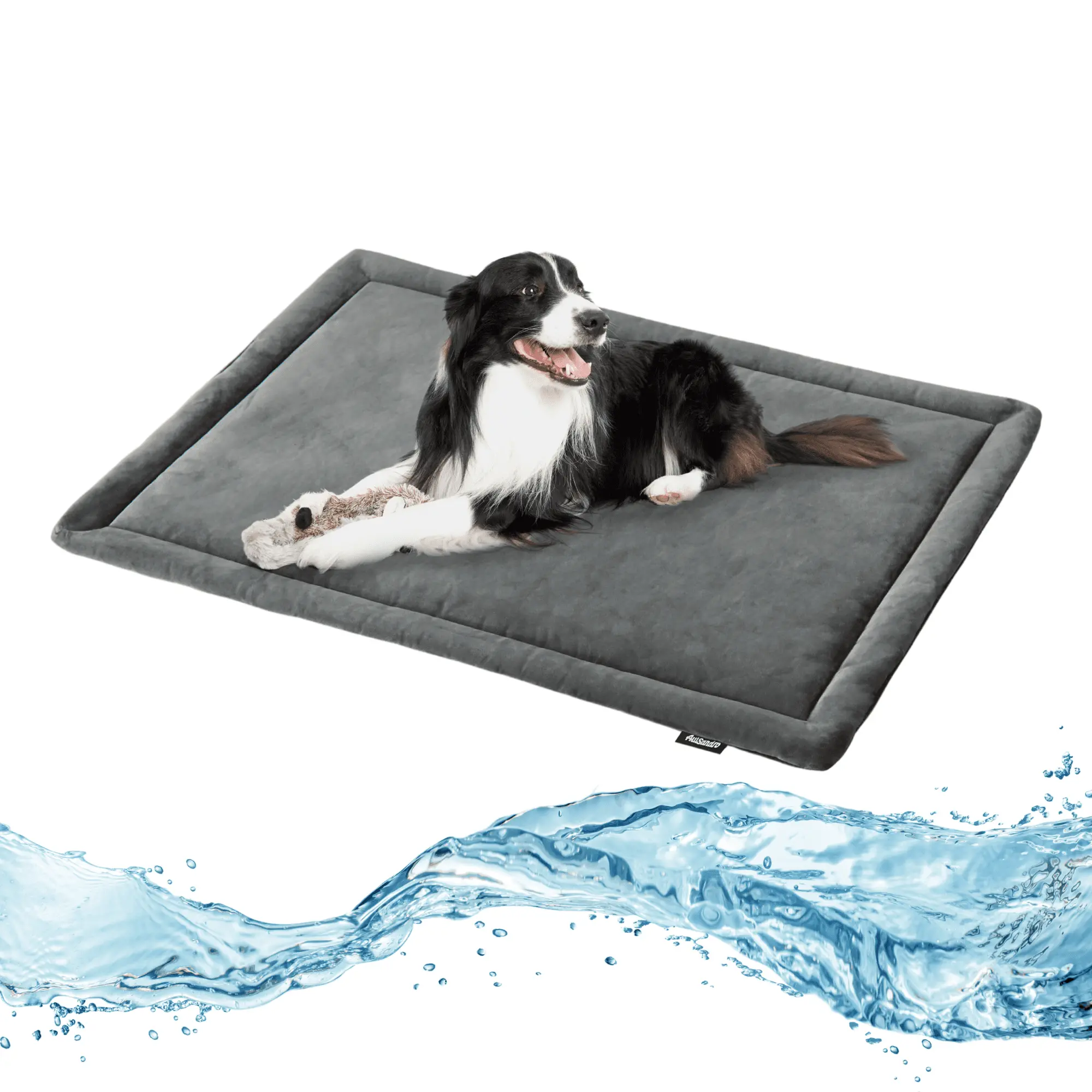 allisandro Waterproof Dog Crate Mat Dog Sleeping Kennel Pad. Non-Glue Filling and Non-Slip Silicone Bottom. Gray. 18 x 12 Inches