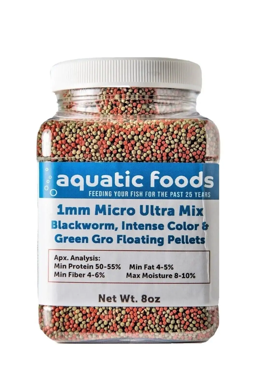 1mm Ultra Mix of Blackworm. Intense Red. Green Gro Floating Pellets for Discus. Cichlids. All Tropicals. Koi and Pond Fisha?|8oz Small Jar