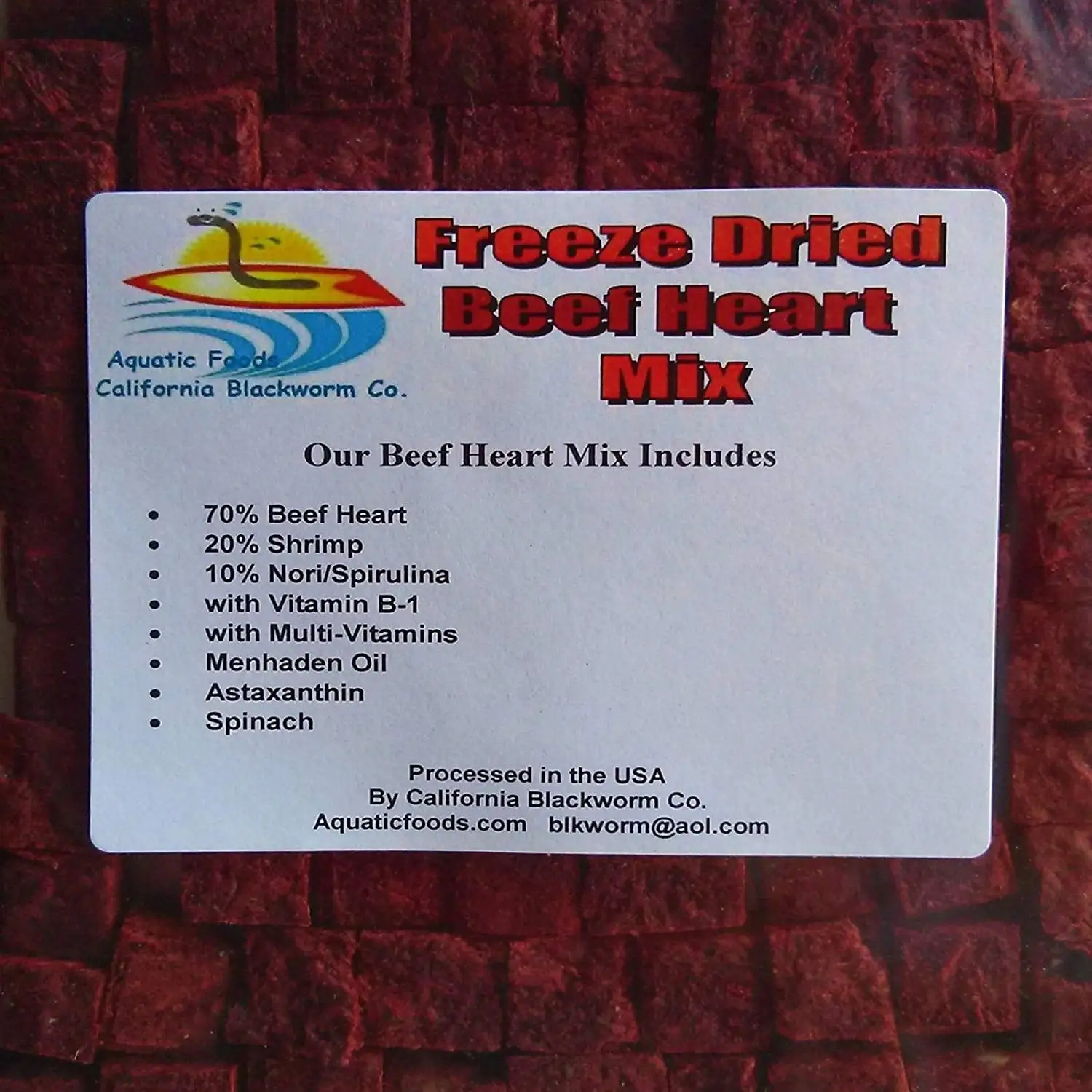 Beef Heart Mix - Freeze Dried for Discus. Cichlids. All Tropical Fisha?| 25gram