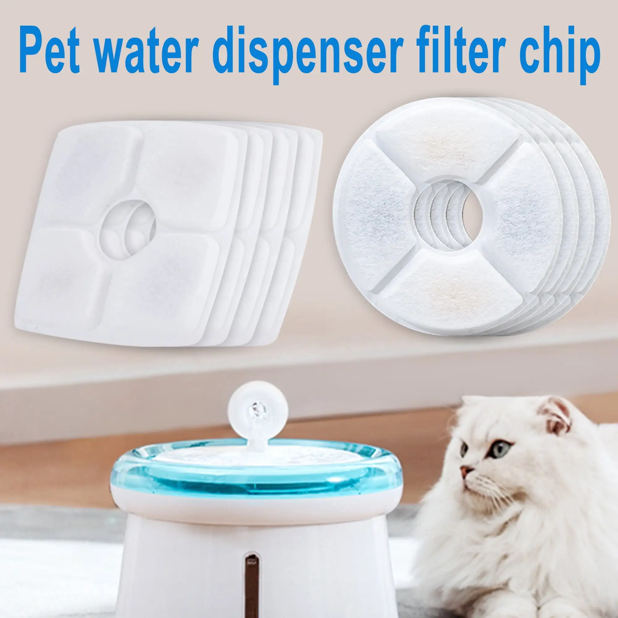 Cat Water Fountain Filters of Pet Fountain Replacement Filter for Most Automatic Pet Cat Dog Water Fountain DispenserWhite 4 PCS)