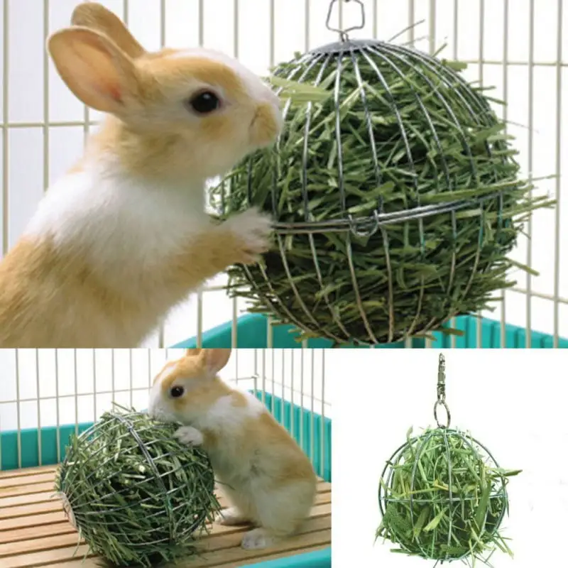 Small Pet Guinea Pig Hamster Rabbit Hay Manger Dish Food Feeder Grass Rack Ball