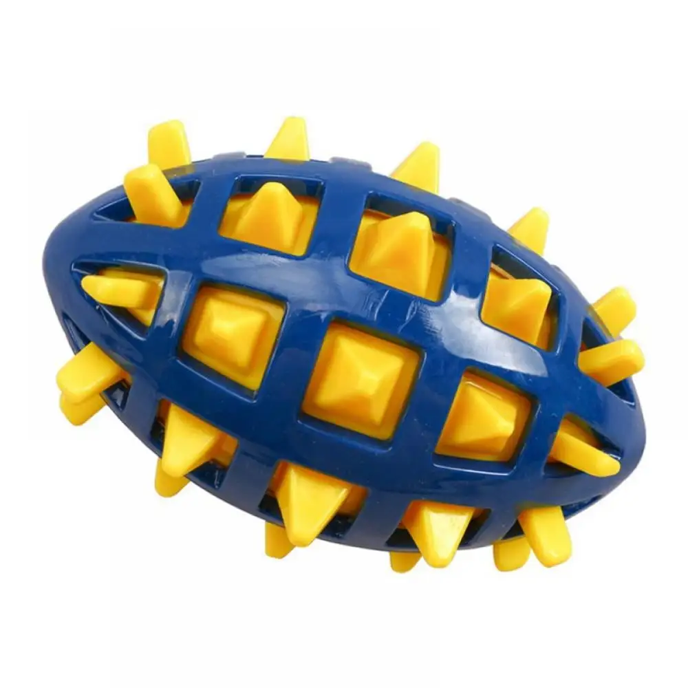 Squeaky Dog Toys.Rubber Football/Rugby Ball Made for Aggressive Dogs.Chew Cleaning Teeth Toy