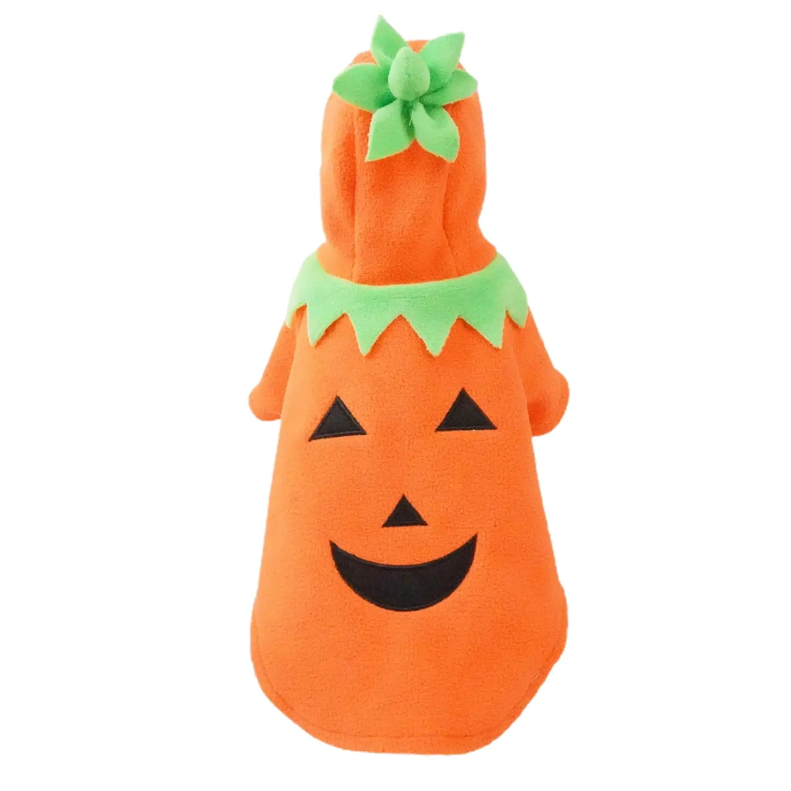 FaLX Dog Costume Pumpkin Design Holiday Dress Up Orange Dog Two-legged Hooded Costume for Halloween