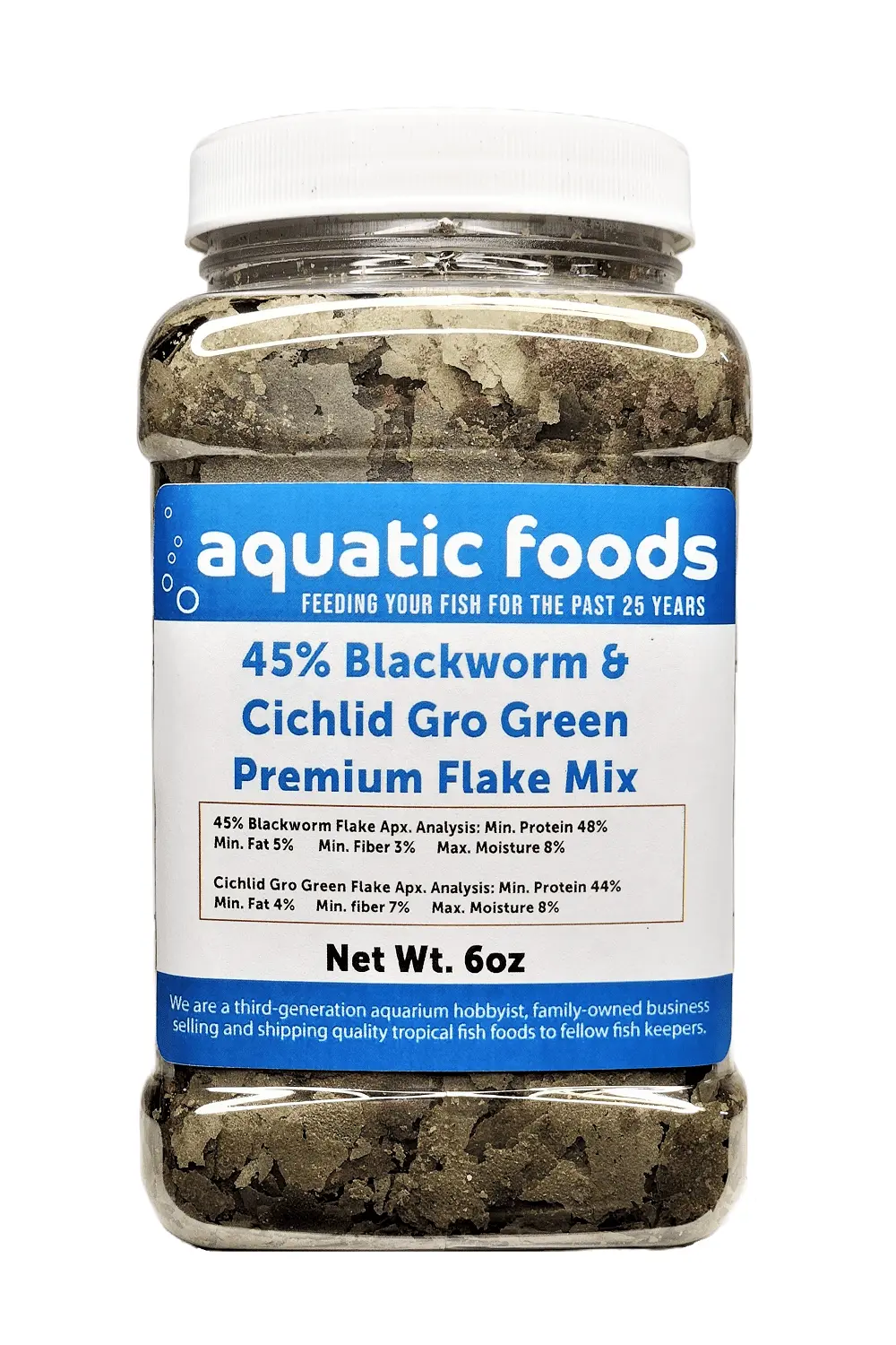 45% Blackworm & Cichlid Green Gro Spirulina-Veggie Flake Mix for Cichlids. Discus. for All Community Tropical Fish. Aquatic Foods Flakes a?|6oz Med Jar