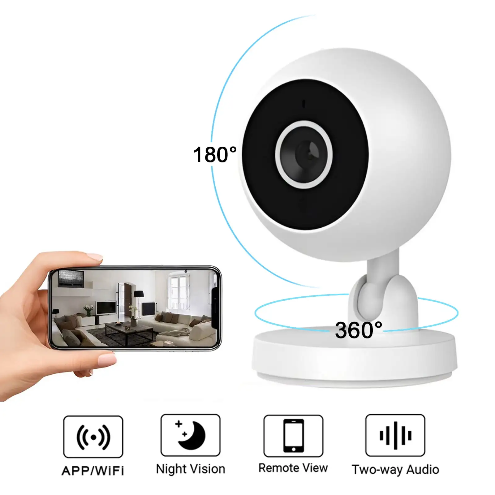 Baby Monitor Camera. Ingzy HD Wireless Security Camera for Home. WiFi Pet Camera for Dog and Cat. 2 Way Audio. Night Vision. 480P