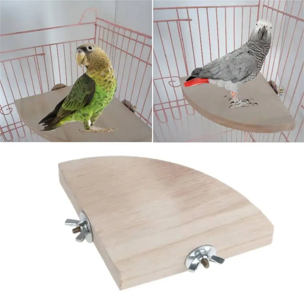 Bird Perch Platform Stand Wood for Small and Medium Animals Parrot Parakeet Conure Cockatiel Budgie Gerbil Rat Mouse Chinchilla Hamster Cage Accessories Exercise Toys Sector