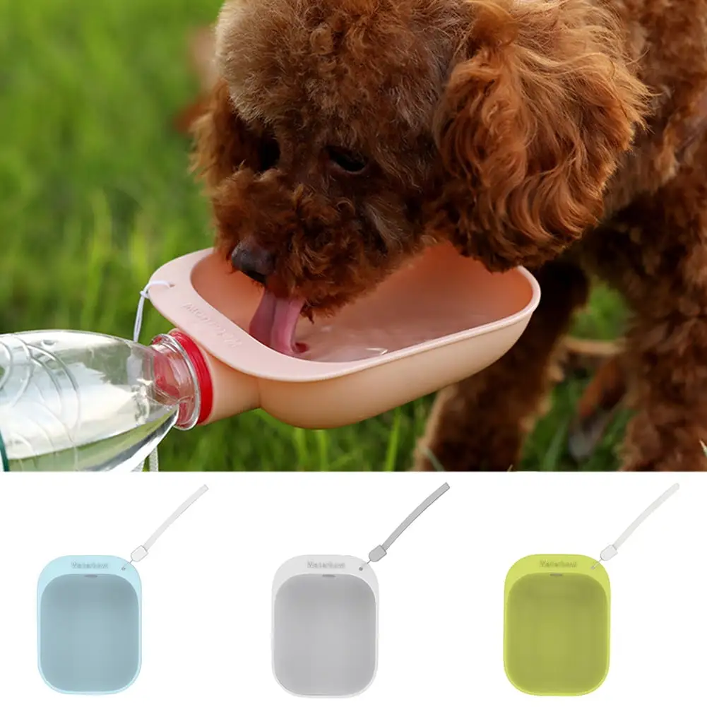 SPRING PARK Pet Travel Water Bottle Bowl Holder Drink Cup Tray Stand Attachment Dog Cat Travel Drink Bottle Bowl. Pet Outdoor Drinking Cup