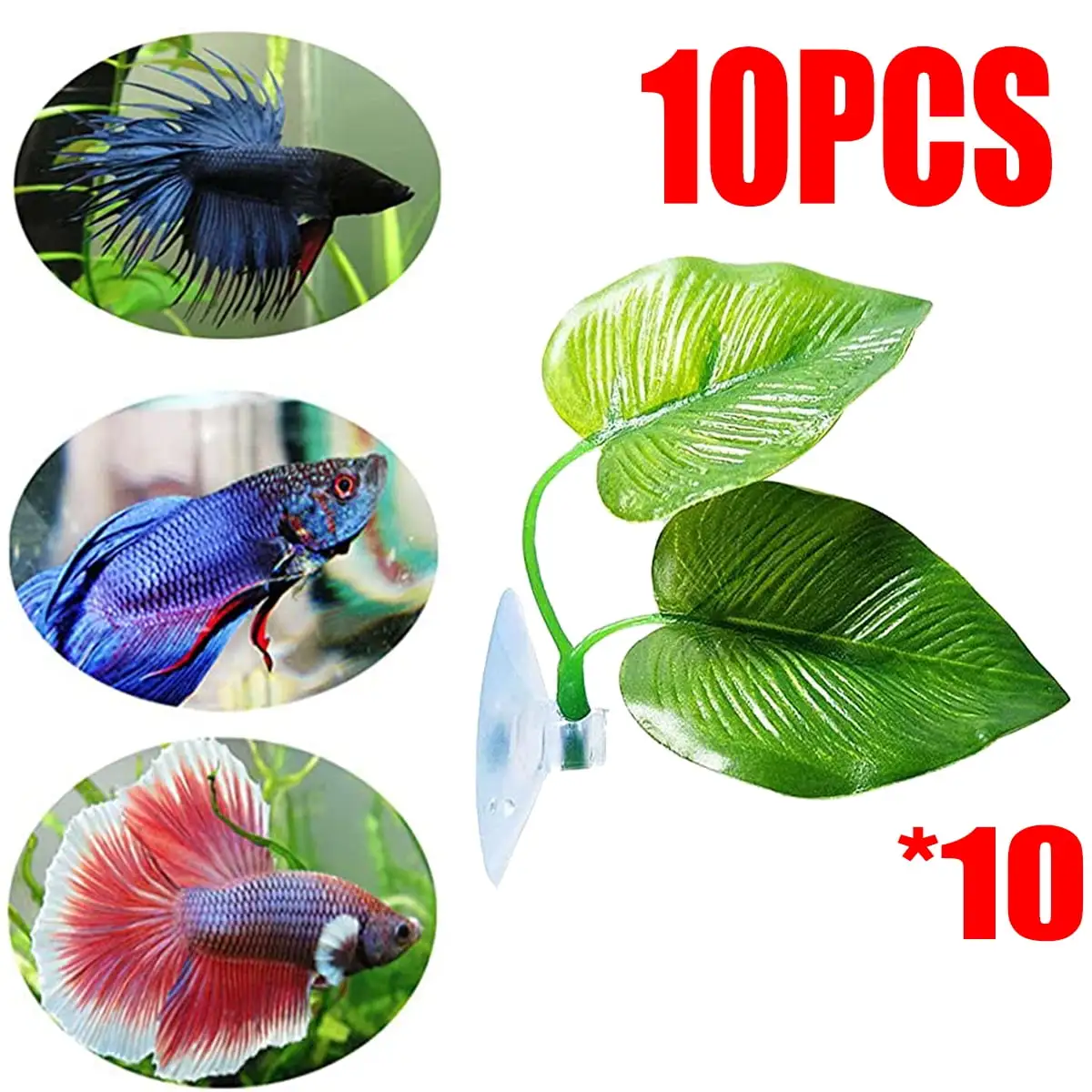 10PCS Betta Leaf Hammock Fish Rest Leaf Fish Tank Decorations Plant Aquarium Betta Fish Decoration Accessories. Suitable For Large And Small Fish Tanks. Aquariums