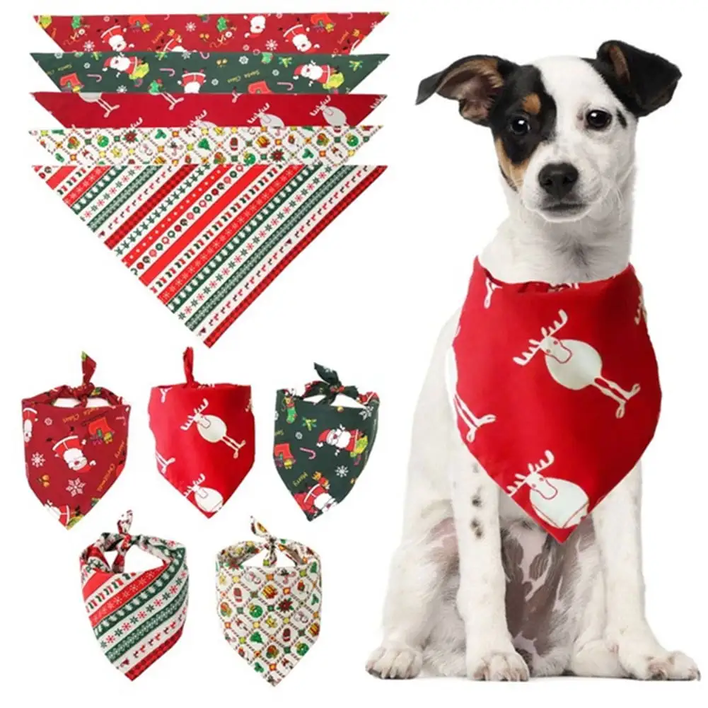 Travelwant Dog Bandana Christmas Pet Scarf Triangle Bibs Kerchief Set Pet Costume Accessories Decoration for Small Medium Large Dogs Cats Pets