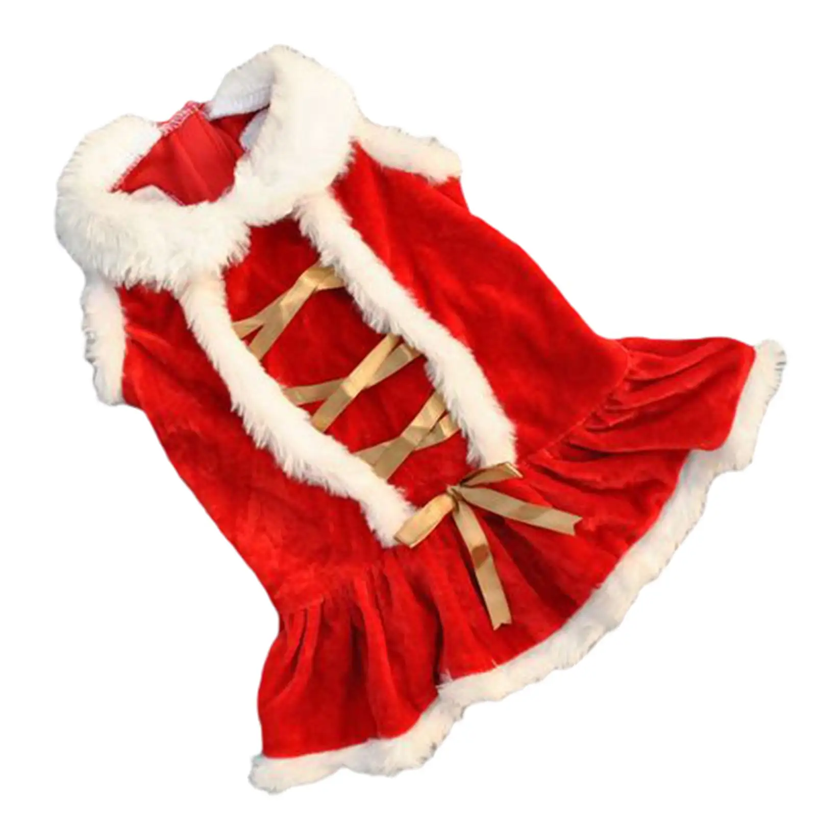 Pet Dress. Christmas Velvet Winter Warm Santa Dress Costume for Dogs Cats