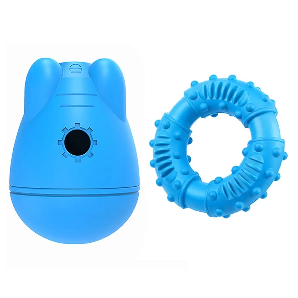 Dog Food Dispenser Toy. Interactive Dog Toy. Wobble Dog Puzzle Toys For Large Medium Dogs. Feeding Ball + Rubber Ring