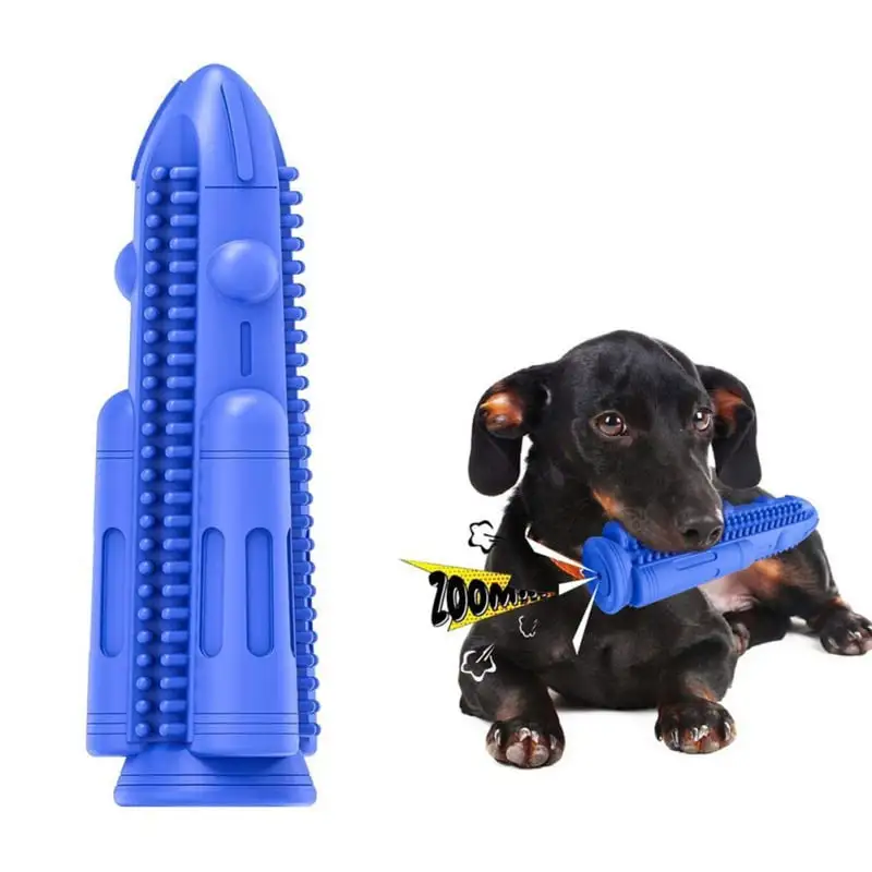 Pet Rocket Rubber Molar Stick Teeth Cleaning and Care Interactive Dog Toy Wear-resistant Bite-resistant Chewing Toothbrush