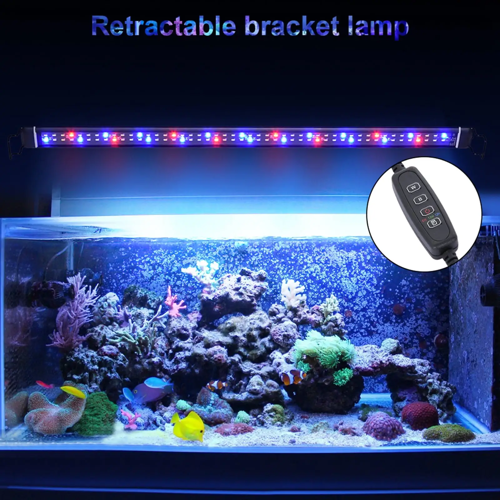 Full- Aquarium Light With Aluminum Alloy Shell Extendable BracketsLight