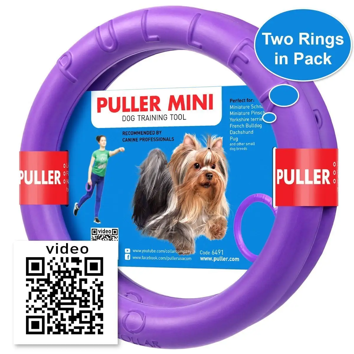 Puller Outdoor Dog Toys | 7 Puppy Chew Ring Fetch Toy for Small Dogs | Dog Ball & Soft Dog Frisbee Alternate | Aggressive Chewers Safe & Non-Toxic Natural Rubber (2-Pack)