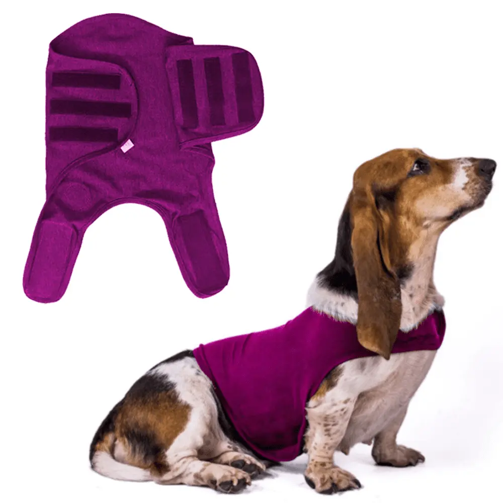 Baby Grade Dog Anxiety Vest. Breathable Dog Coat Wrap For Thunderstorms. Travel. Fireworks. Vet Visits - Soothing Coat For Small Dogs - Rose Red. Xs