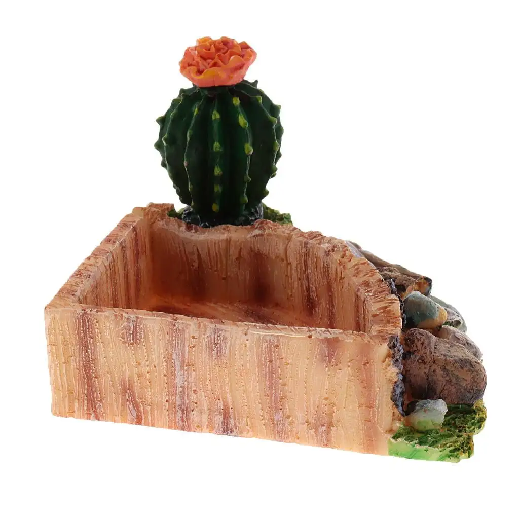 Reptile Food Bowl Water Bowl with Decoration for Turtle. . Frog. Gecko. . Snake Triangle