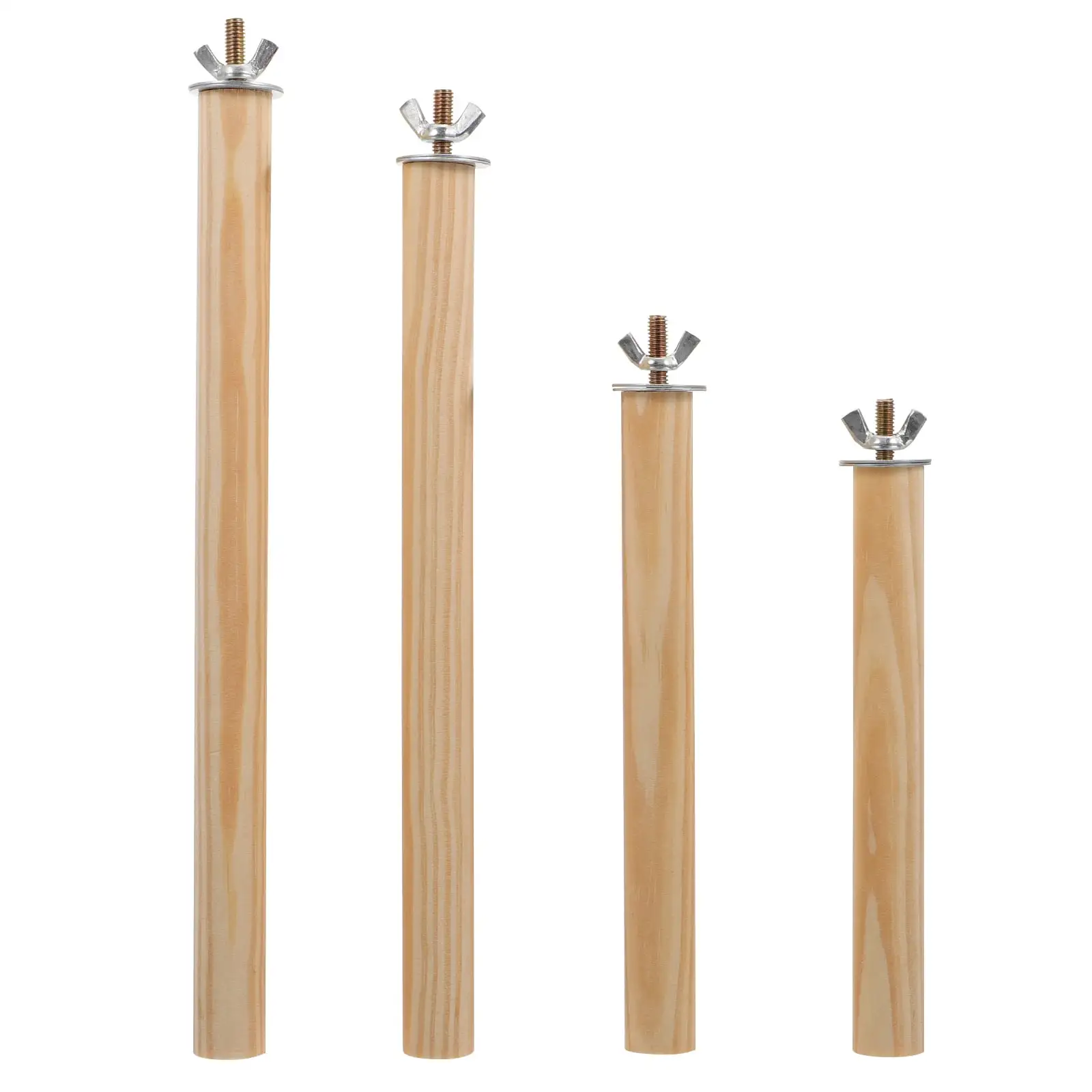 NUOLUX Bird Perch Parrot Stand Standing Cage Stick Pole Perches Parakeet Set Wood Natural Rods Cages Birds Wooden Budgie