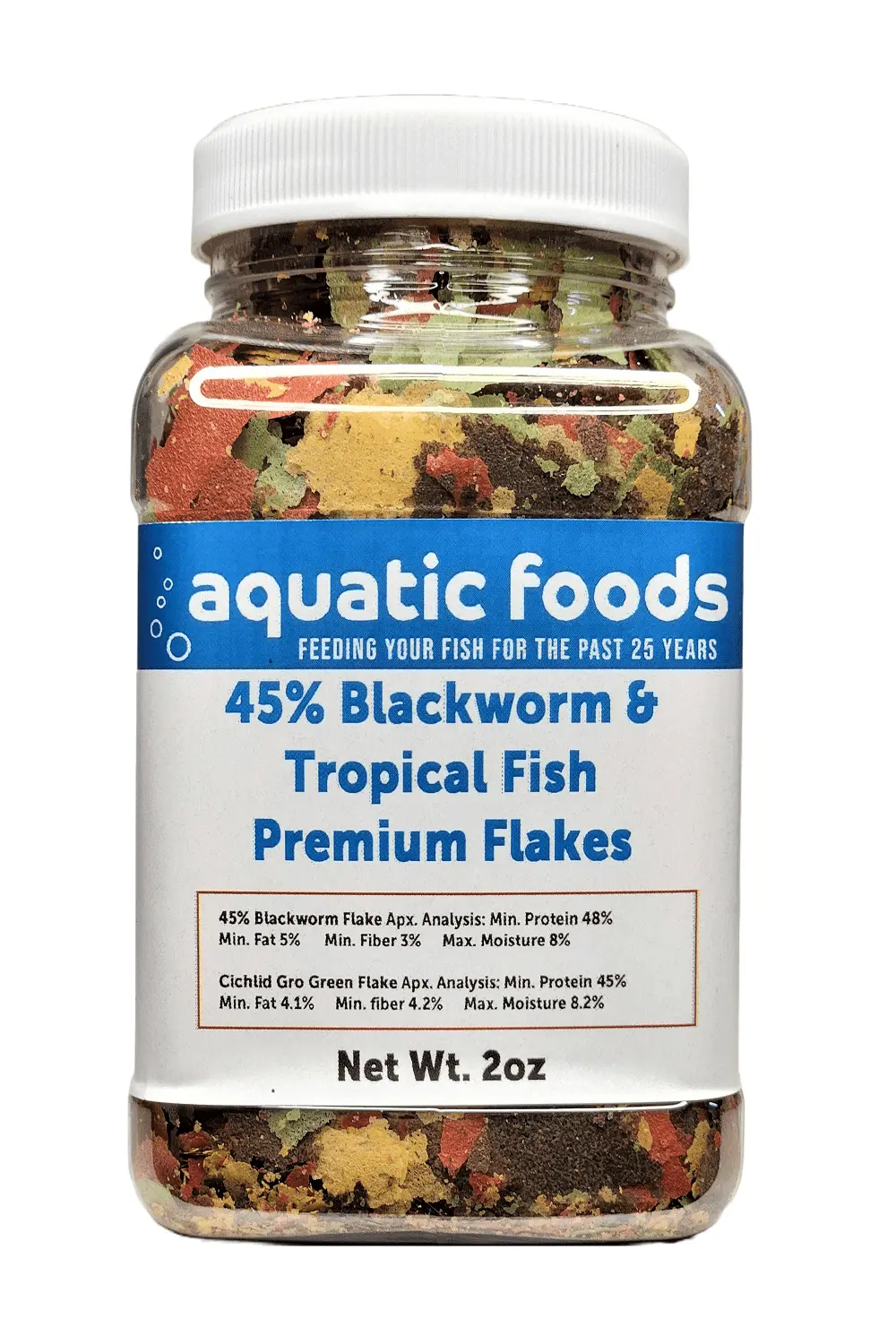 45% Blackworm & Tropical Fish Flakes for Cichlids. Discus. for All Community Tropical Fish. Aquatic Foods Flakesa?|2oz Small Jar