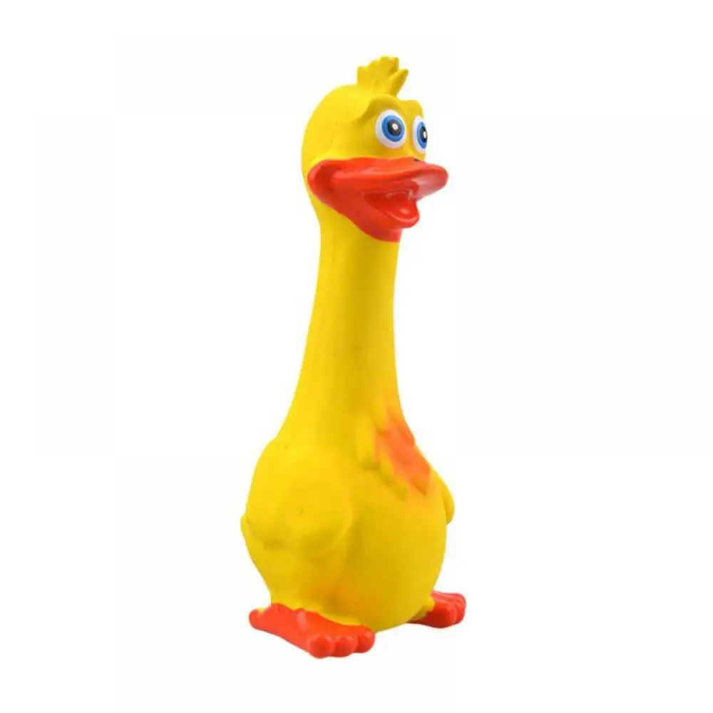 1 Pack Latex Rubber Chicken Duck Squeaky Dog Toys Interactive Funny and Non-Toxic Fetch Play Reduce Anxiety Small Medium Dogs