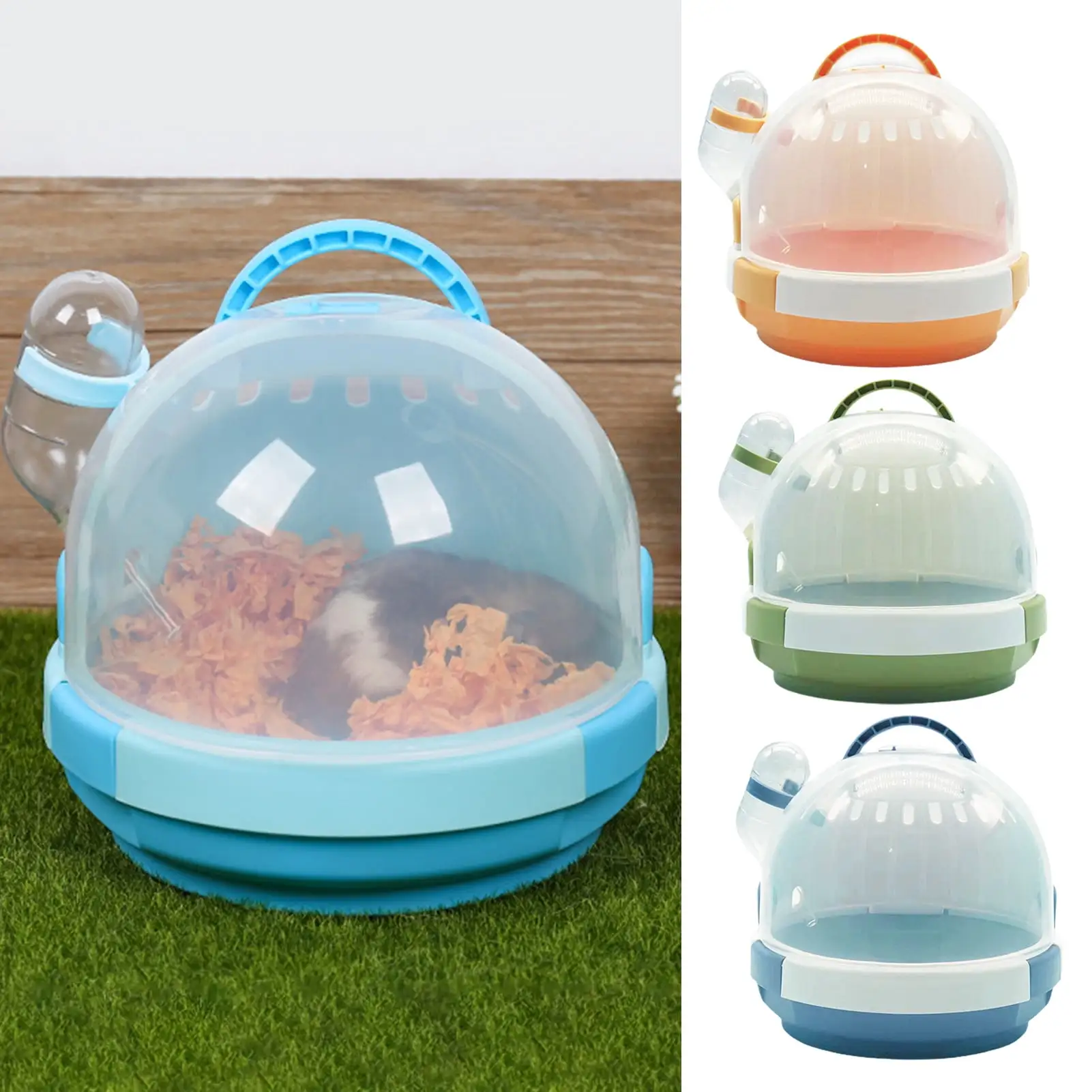 XINHUADSH Hamster Carrier Box with Ventilated Hole Transparent Cover Portable Small Pet Crate Guinea Pig Hedgehog Transport Case Pet Supplies