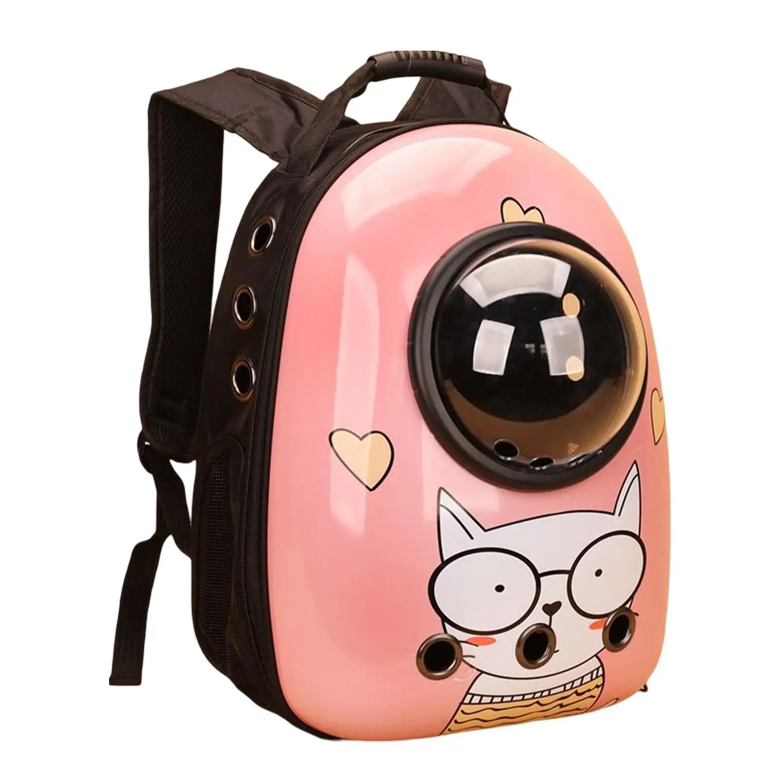 Portable Carrier Backpack Puppy Carrying Bag Kitten Tote Dog Breathable Handbag for Outdoor Hiking . Glasses Cat