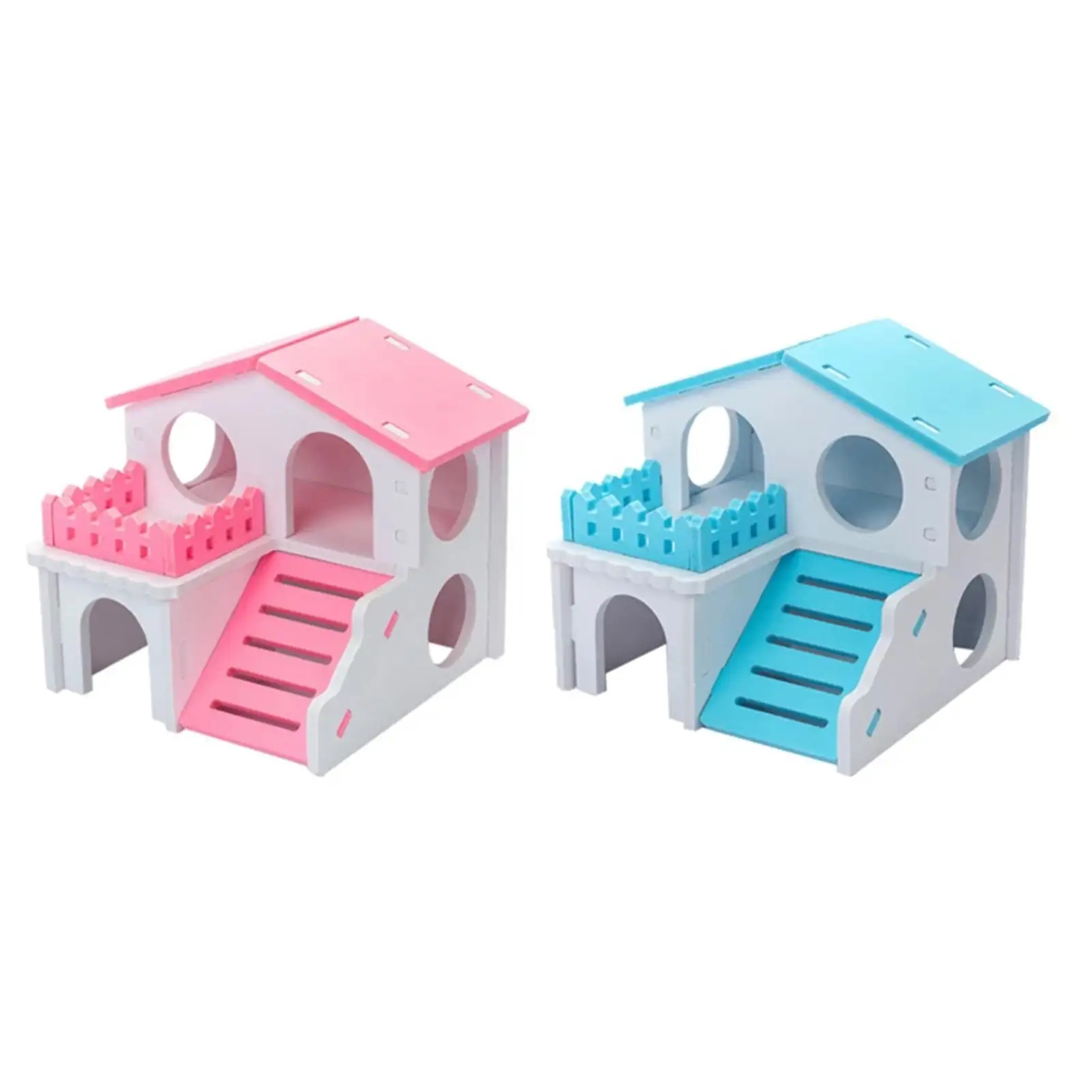 SPRING PARK Wooden Hamster House. Small Animal Hideout Hamster House with Funny Climbing Ladder Exercise Toys Luxury Two Layers Hut for Dwarf Hamster. Chinchilla. Rat. Gerbil. Mouse