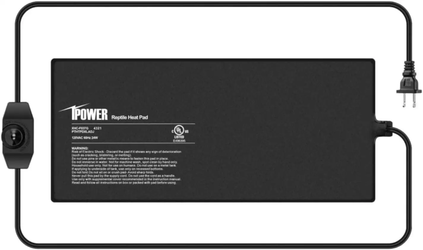 iPower 18-inch 24 Watts Reptile Heating Mat with Temperature Controller Under Tank Warmer Heat Pad for Reptiles