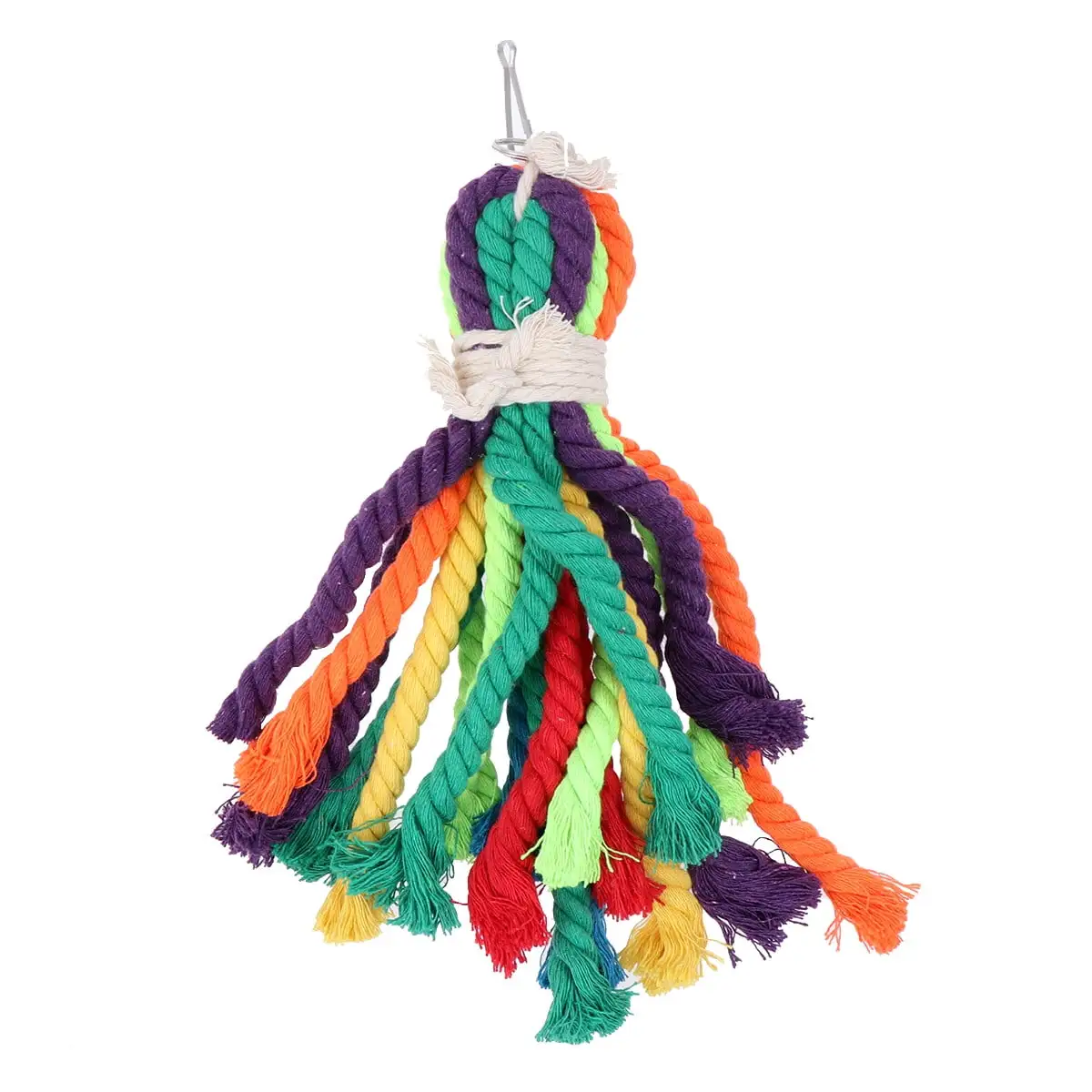 Bird Cotton Rope String Funny Hanging String Parrot Chewing Toy Bird Gnawing Toy for Parrot Bird Random Color