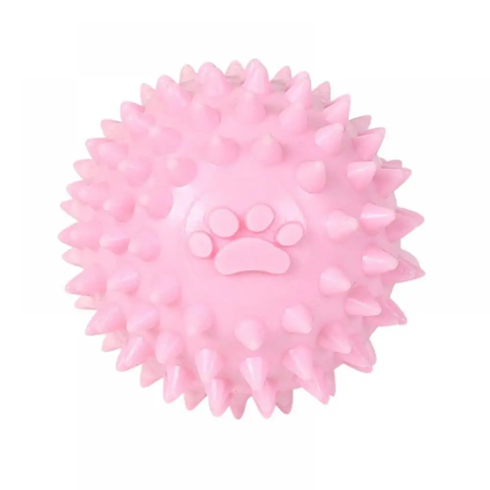 Dog Squeaky Toy Balls. Fetch Balls Spike Teething Chew Toy TPR Bright Color Durable Interactive Bounce Squeak Balls for Small Medium Dogs Pet Puppy