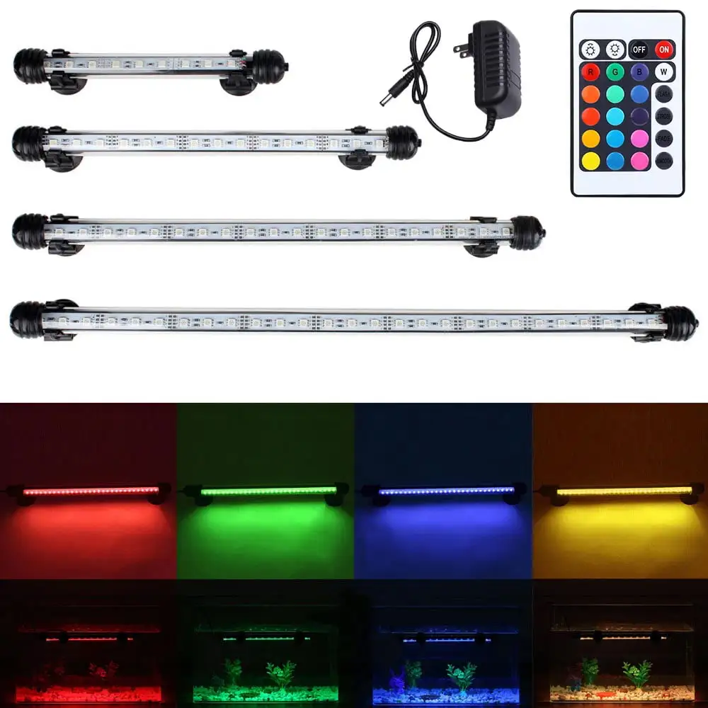 Rosnek 11.02 15LEDs/14.96 21LEDs RGB LED Aquarium Fish Tank Light. LED Bar Light Lamp. Remote Control. Waterproof Submersible Light Underwater Lamp