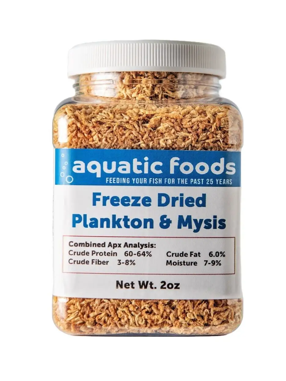 Plankton & Mysis Shrimp --Freeze Dried Floating Small Plankton/Mysis for Marines. Corals. Anemones. Koi & Pond Fish. Cichlids. All Tropical Fisha?|2oz Small Jar