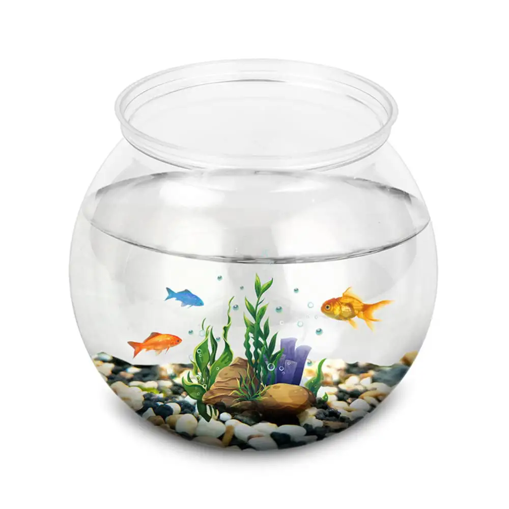 Plastic Fish Bowl Round Plastic Fish Tank Plastic Ivy Bowls Unbreakable Vases Bowls for Home Decor. Kids Carnival Games. Candy. Party Centerpiece and Party Decoration Supplies