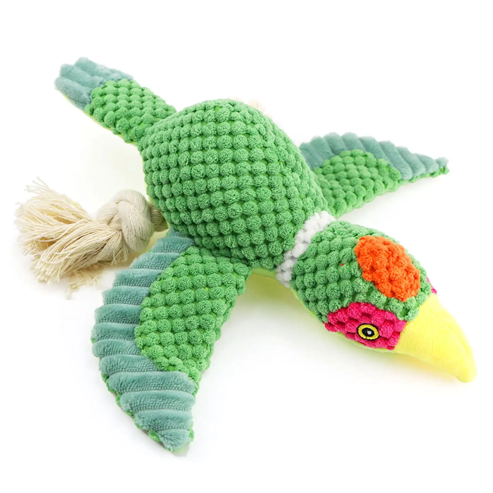 Opolski Dogs Plush Cotton Rope Flying Bird Bite Teeth Cleaning Interactive Squeak Toy