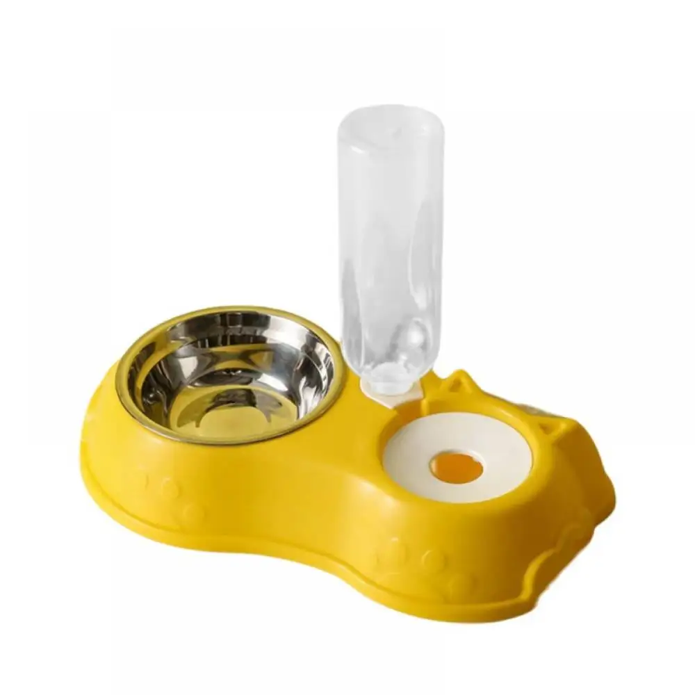 Kernelly Dog Cat Double Bowls Automatic Pet Food Feeder and Water Dispenser. with Automatic Water Bottle for Small Large Dog Pets Puppy Kitten Rabbit