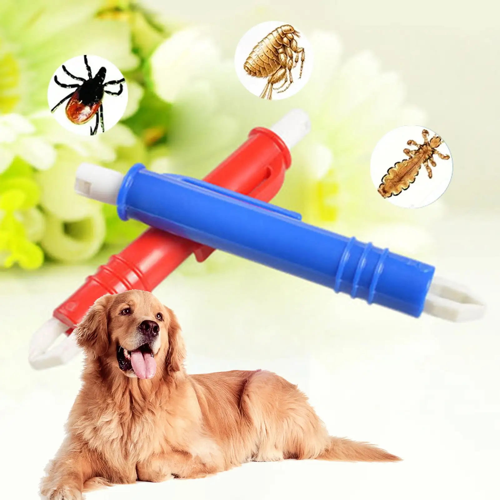 jiaroswwei Flea Clip Ergonomics Handle Removing Ticks Lightweight Mite Anti Dog Cat Ticks Remover Tool for Home Use