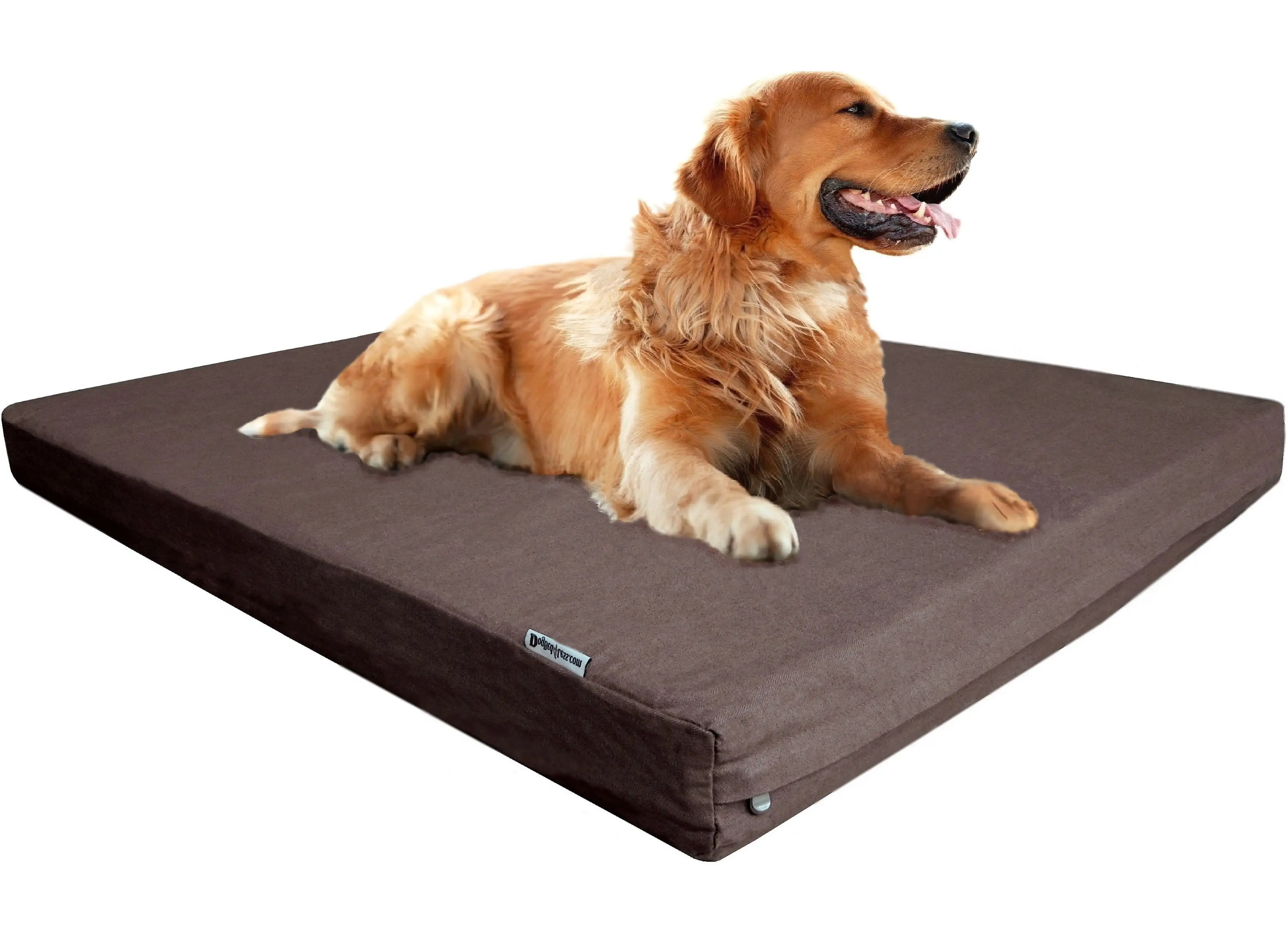 Extra Large Orthopedic Waterproof Memory Foam Dog Bed for Medium to Large Pet 40X35X4. Denim Brown Washable Cover