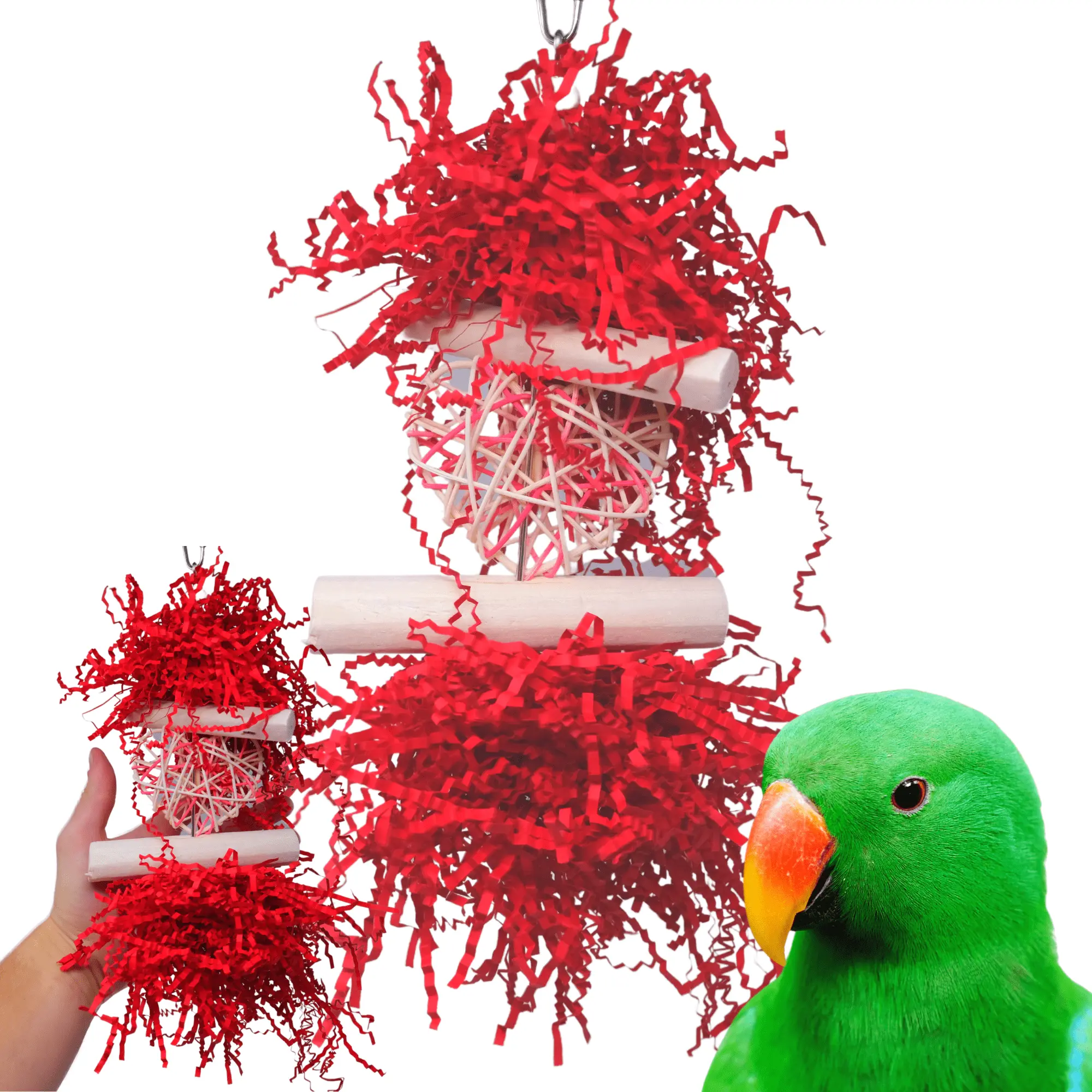 Bonka Bird Toys 3885 Heart Log Medium Bird Toy Color: Red