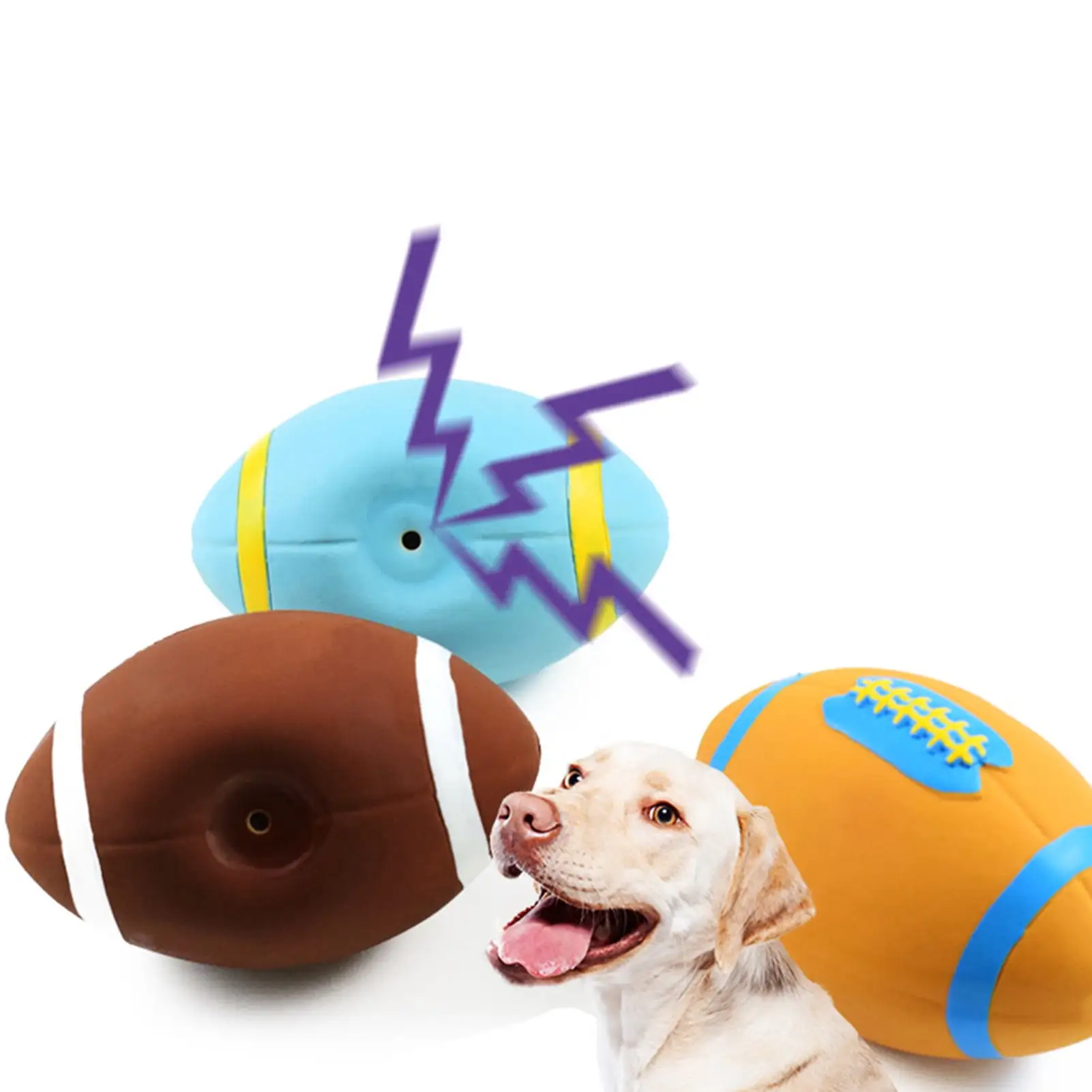 Walbest Latex Dog Squeaky Toys Rubber Soft Dog Toys Chewing Squeaky Toy Fetch Play Balls Toy for Puppy Small Medium Pets Dog