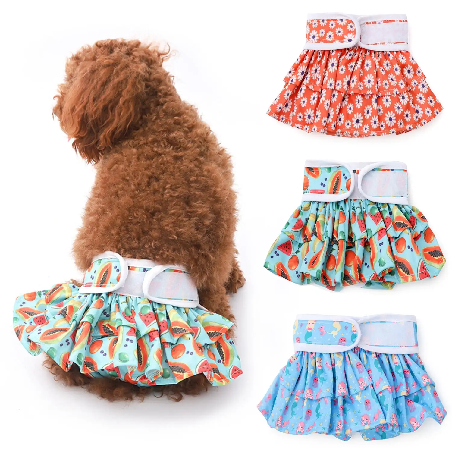 BT Bear 3 Pack Pet Pants. Reusable Female Dog Diaper. Washable Doggie Diaper Nappies for Female Dogs.Super Absorbent Sanitary Wraps Panties for Dogs Different Styles XS