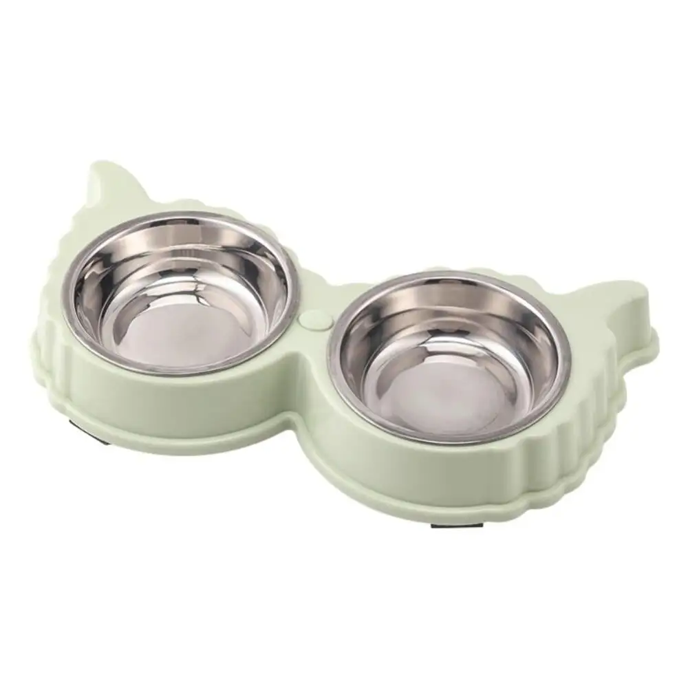 Clearance! Pet Feeder Bowl Duble Bowl Kitten Food Water Feefer Stainless Steel Small Dogs Cats Drinking Dish for Pet Supplies Feeding Bowls