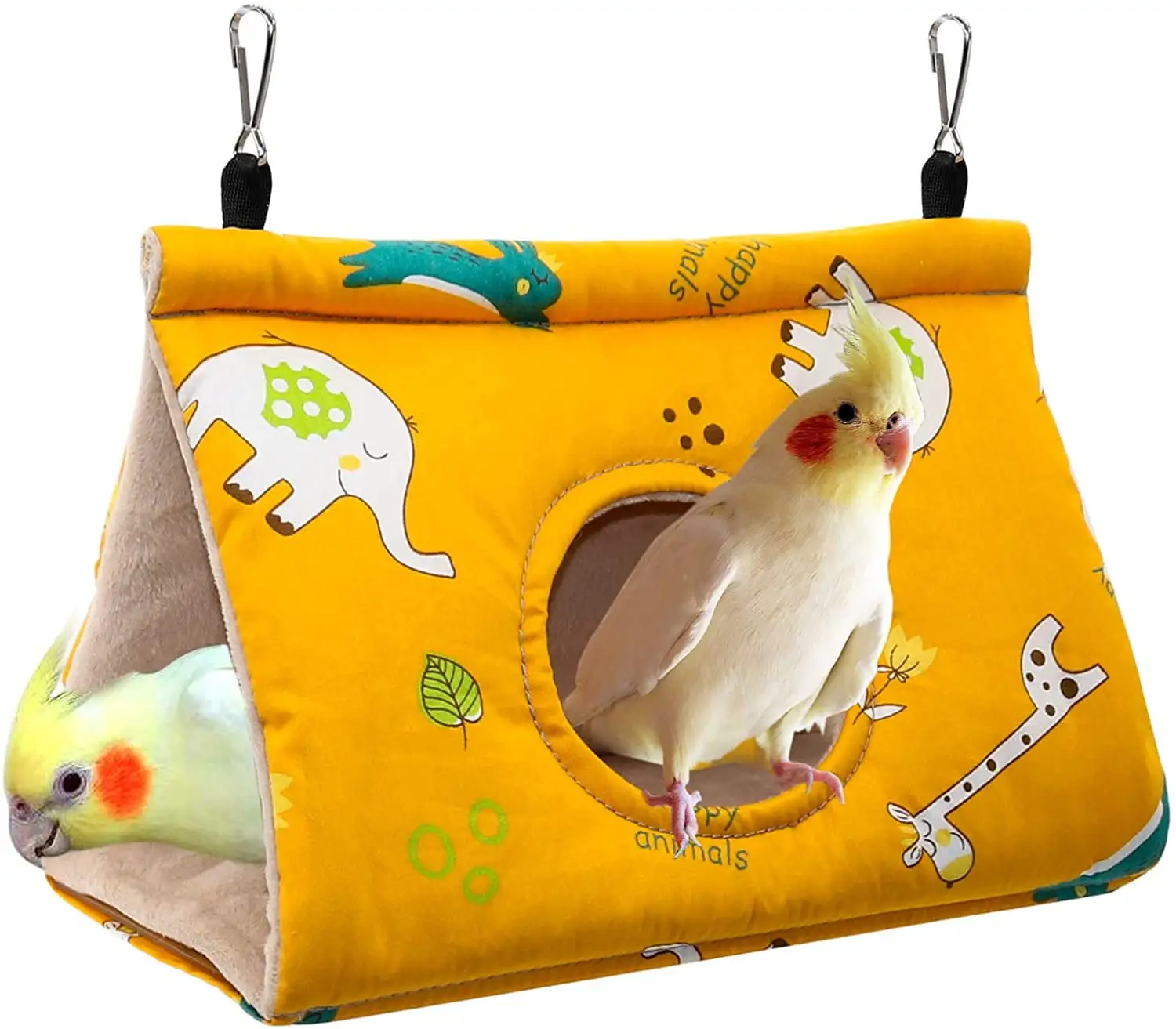 Winter Warm Bird Nest House - Hanging Hammock Velvet Shed Hut Cage Plush Fluffy Birds Hideaway Sleeping Bed Fuzzy for Parrot Cockatiels Budgies Lovebird African Grey