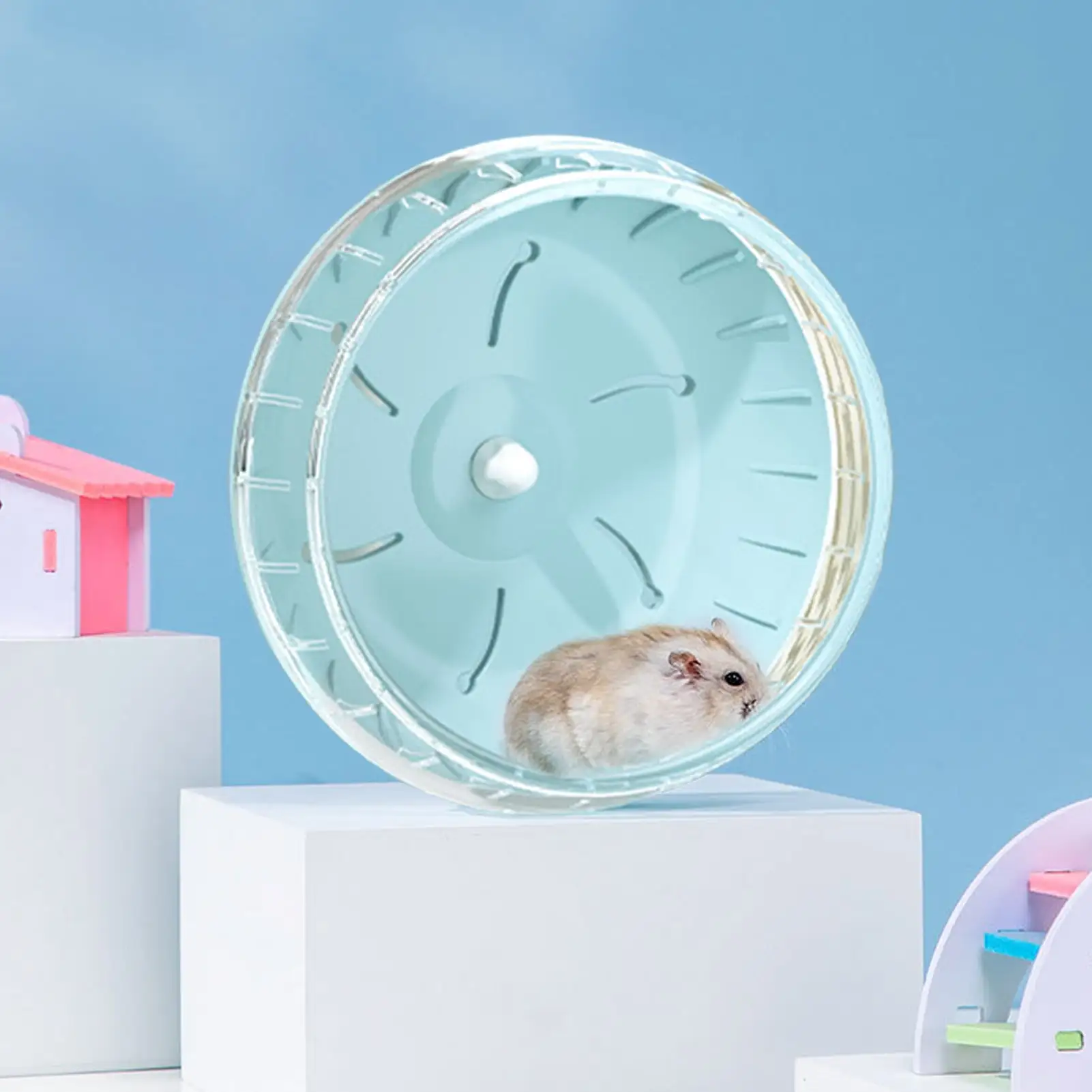 Yesbay 12cm/14cm Hamster Wheel Adjustable Height Relieve Boredom Bite-resistant Hamster Rat Gerbil Silent Spinner