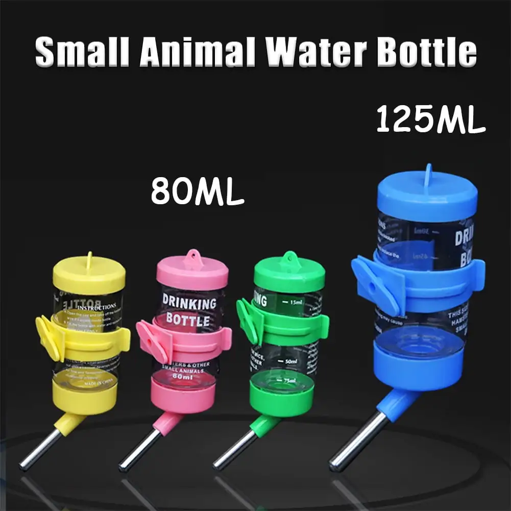 Visland Hamster Water Bottle. Plastic Steel Ball Design Sturdy No Drip Leak-proof Small Animal Cage Hanging Water Bottle for Small Pet/Bunny/Ferret/Hamster/Guinea Pig/Rabbit/Rat