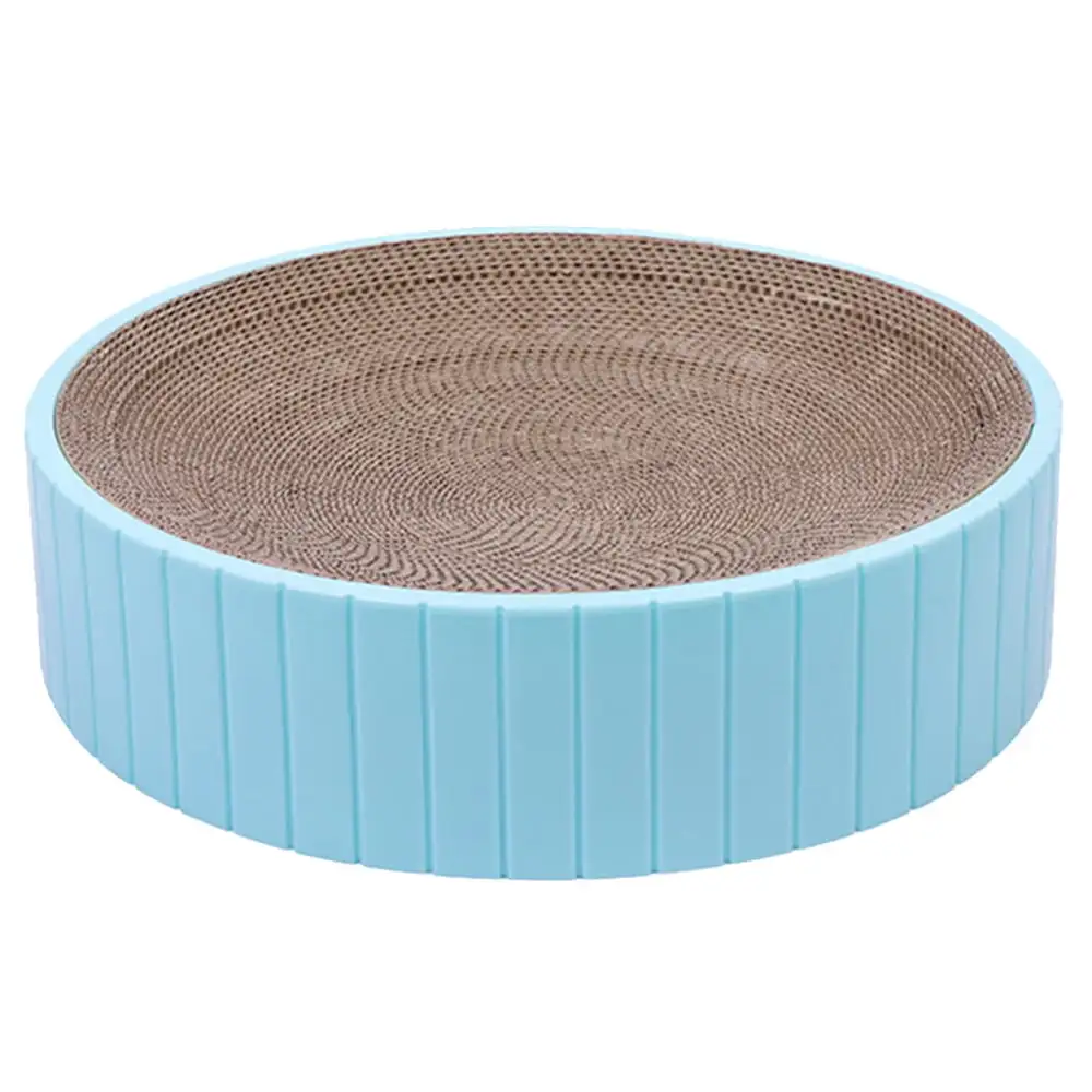 Cardboard Cat Scratcher Bed Scratch Pad Nest Corrugated Scratching Board House. Training Toy for Furniture Protection.blue .G148530